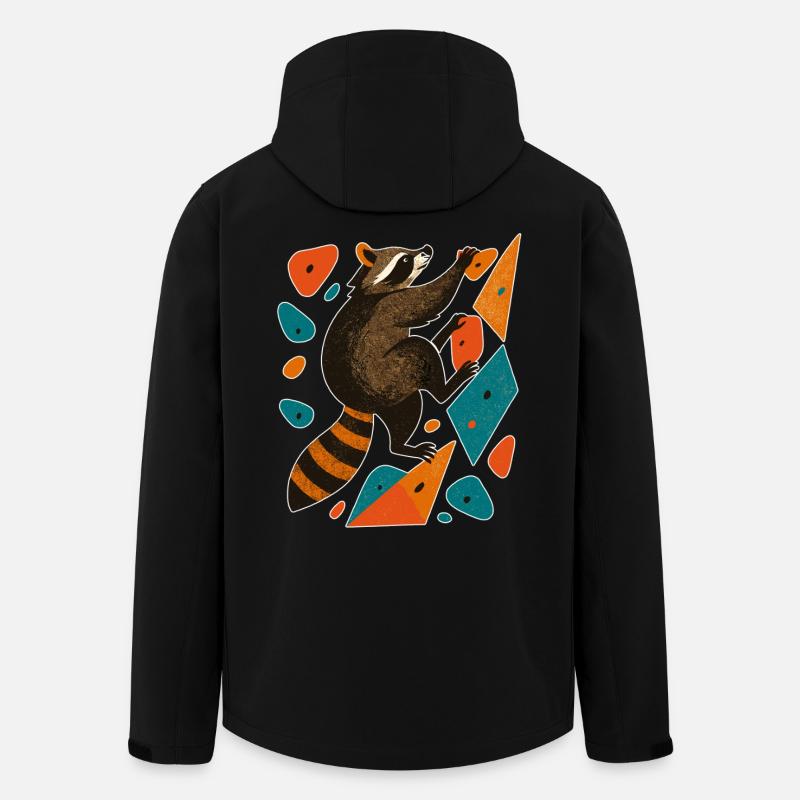 Bouldern Waschbär Klettern Motivation Geschenk - Recycelte Männer Softshell-Jacke von Stanley/Stella - Schwarz