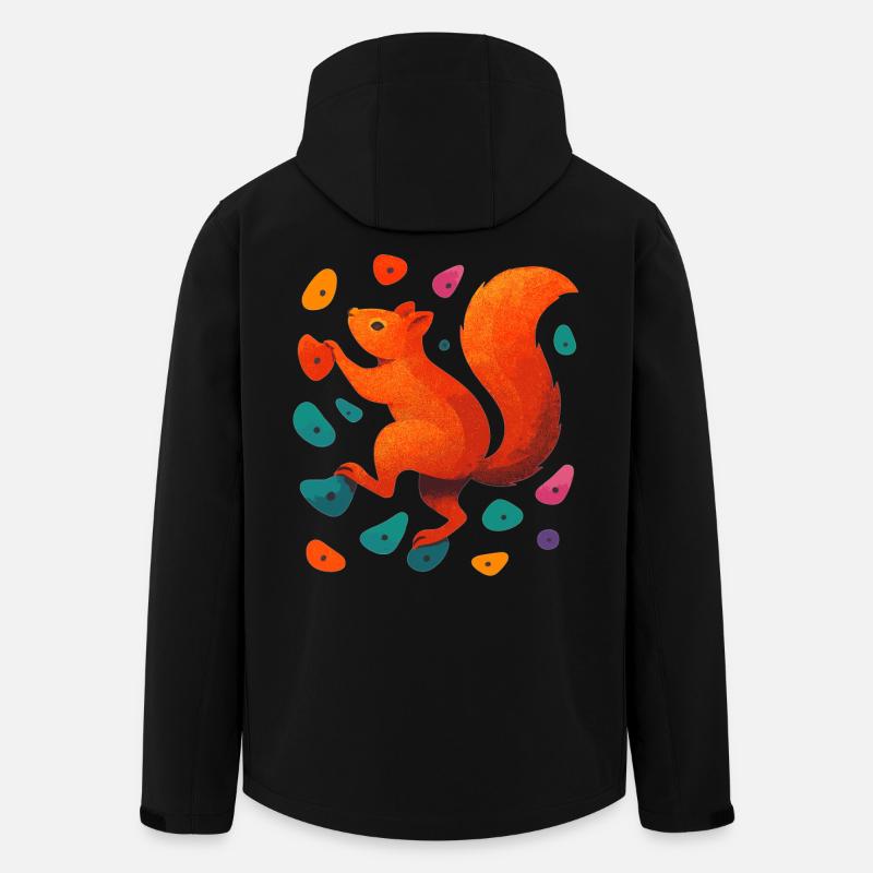 Bouldering Squirrel Climbing Motivation Gift - Men’s Recycled Softshell Jacket by Stanley/Stella - black