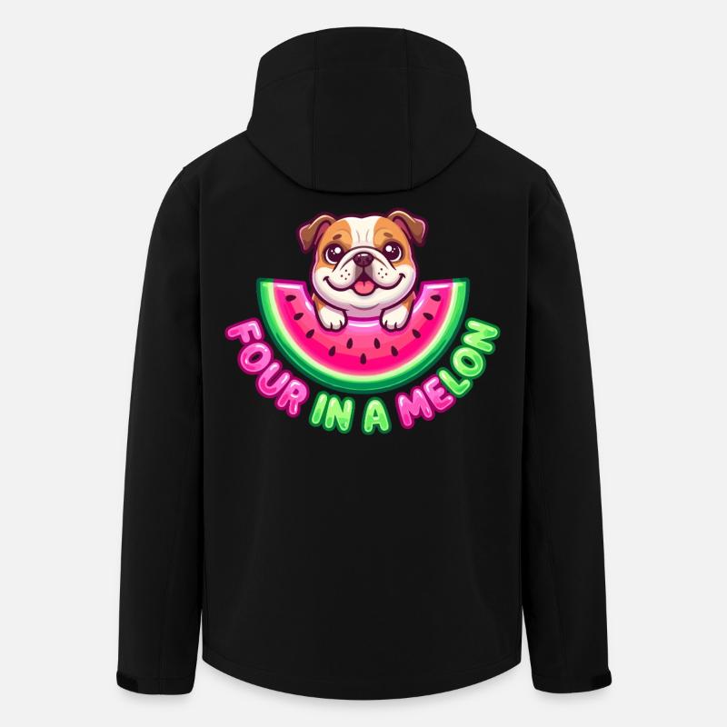 Four In A Melon Bulldogge - Recycelte Männer Softshell-Jacke von Stanley/Stella - Schwarz