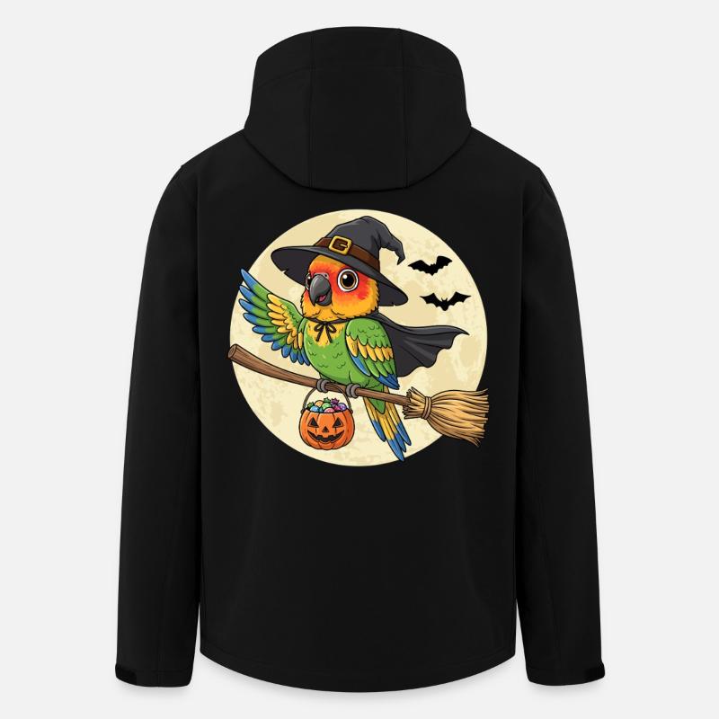 Süßes Papagei Hexe Halloween - Recycelte Männer Softshell-Jacke von Stanley/Stella - Schwarz