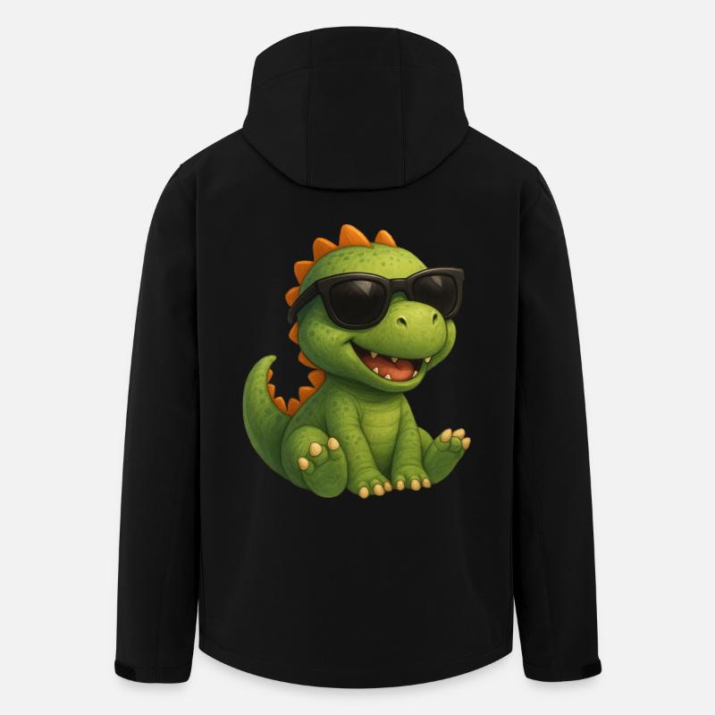 Dinosaurier mit Sonnenbrille - Recycelte Männer Softshell-Jacke von Stanley/Stella - Schwarz