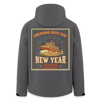 Voyages pyrotechniques en croisière dans la nouvelle année 2026 - Veste softshell homme en polyester recyclé Stanley/Stella - noir - Dos - AI Model Male 185 light (185cm)