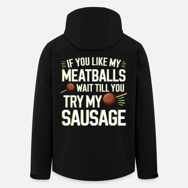 Meatball Joke: Try the Sausage - Men’s Recycled Softshell Jacket by Stanley/Stella - black