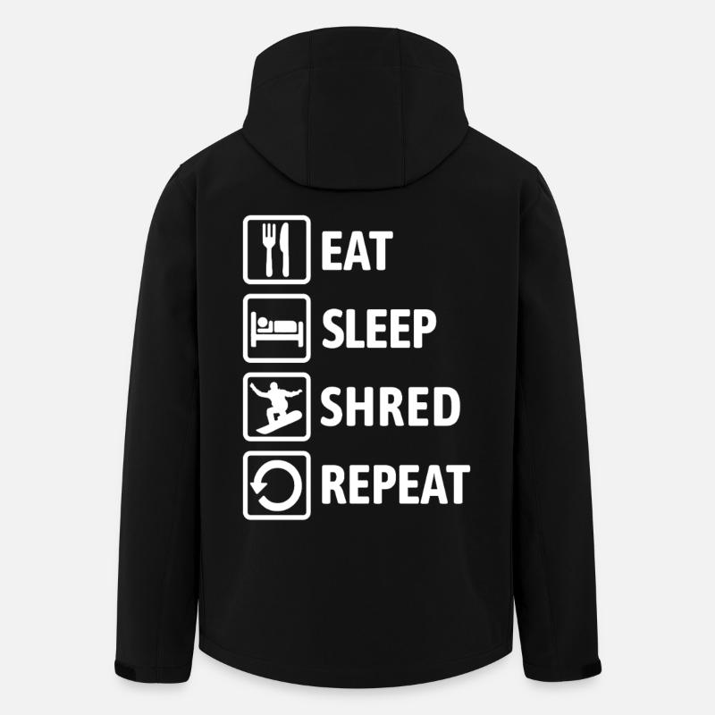 Eat Sleep Shred Repeat - Snowboarding - Men’s Recycled Softshell Jacket by Stanley/Stella - black