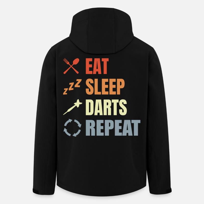 Eat Sleep Darts Repeat - Men’s Recycled Softshell Jacket by Stanley/Stella - black
