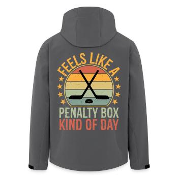 Feels Like A Penalty Box Kind of Day Funny Hockey - Men’s Recycled Softshell Jacket by Stanley/Stella - black - Back - AI Model Male 185 light (185cm)