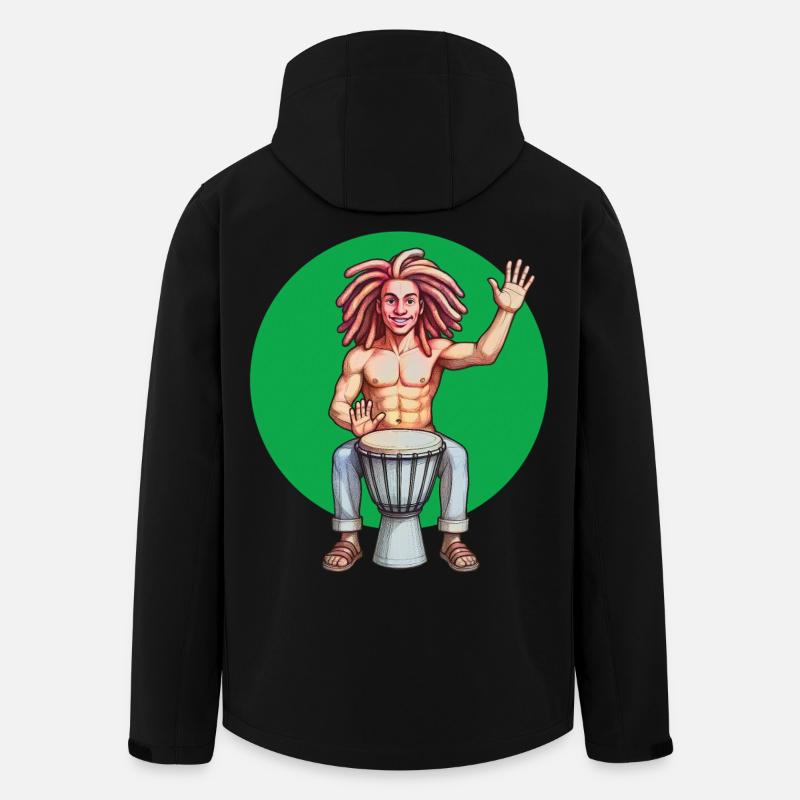 DJEMBE – Ton & Bild - Recycelte Männer Softshell-Jacke von Stanley/Stella - Schwarz