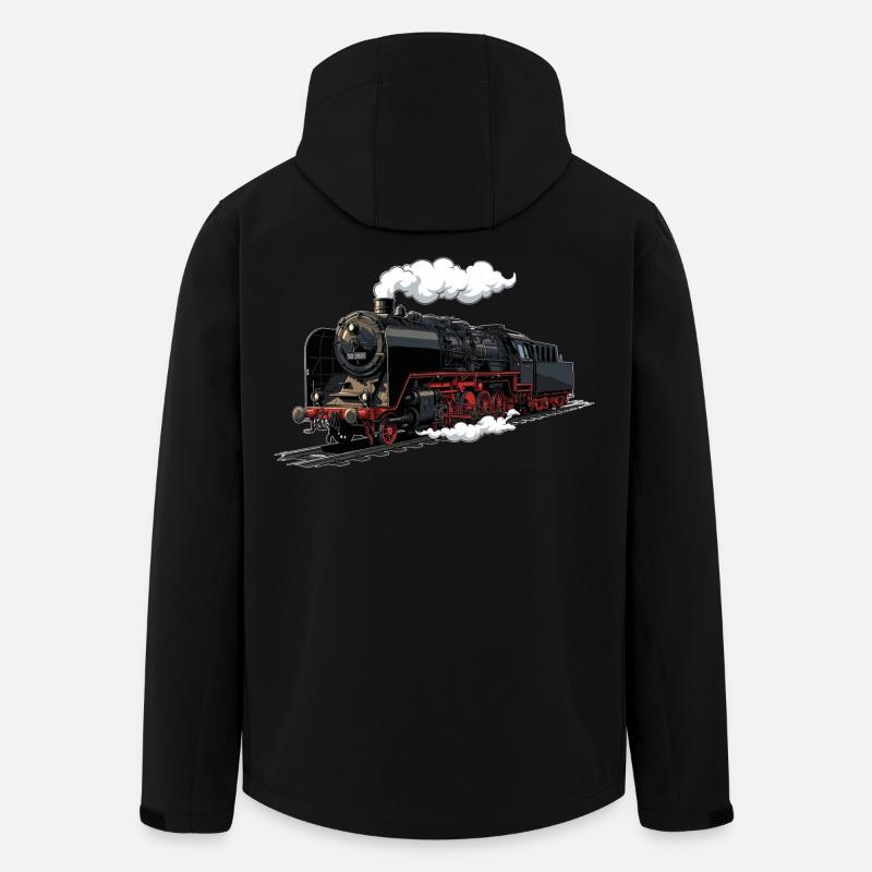 Dampflok Retro-Illustration - Recycelte Männer Softshell-Jacke von Stanley/Stella - Schwarz