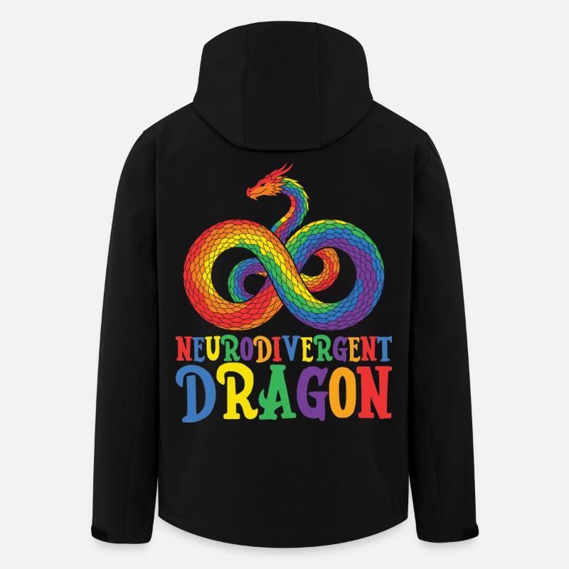 Neurodivergent drage-autismebevidsthed - Stanley/Stella herre softshelljakke i genanvendt polyester - sort