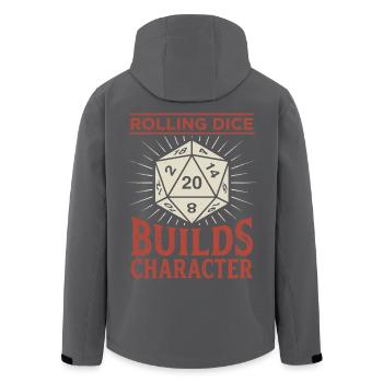 Lancer des dés permet de construire un personnage – Conception de jeu de rôle - Veste softshell homme en polyester recyclé Stanley/Stella - noir - Dos - AI Model Male 185 light (185cm)
