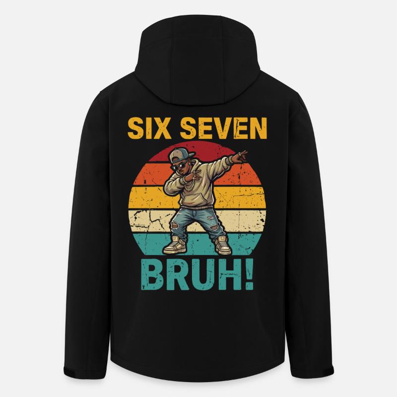 Six Seven Bruh! – Cooles Dabbing Rapper Meme Shirt - Recycelte Männer Softshell-Jacke von Stanley/Stella - Schwarz