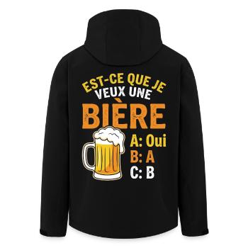 Do I Want A Beer? Joke Beauf Alcohol Humor - Veste softshell homme en polyester recyclé Stanley/Stella - noir - Dos - AI Model Male 185 light (185cm)