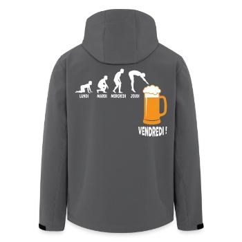 Work week around Friday beer - Men’s Recycled Softshell Jacket by Stanley/Stella - anthracite - Back - AI Model Male 185 light (185cm)