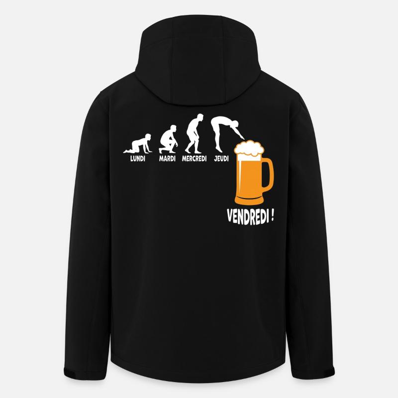 Semaine Travail Vers Vendredi Biere - Veste softshell homme en polyester recyclé Stanley/Stella - noir