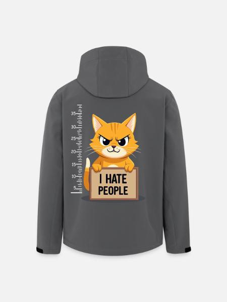 Griesgrämige Katze I Hate People Polizeifoto - Men’s Recycled Softshell Jacket by Stanley/Stella - black