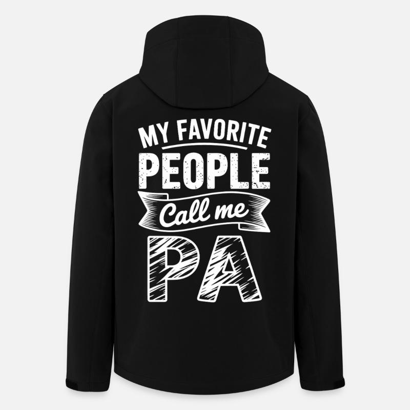 Mes personnes préférées m’appellent PA - Veste softshell homme en polyester recyclé Stanley/Stella - noir
