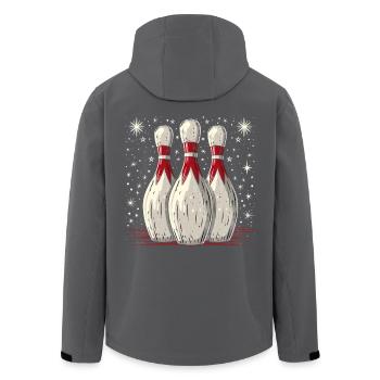 Cartoon Bowling Pins - Recycelte Männer Softshell-Jacke von Stanley/Stella - Schwarz - Hinten - AI Model Male 185 light (185cm)
