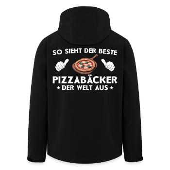 Meilleure pizza pizza idée cadeau - Veste softshell homme en polyester recyclé Stanley/Stella - noir - Dos - AI Model Male 185 light (185cm)