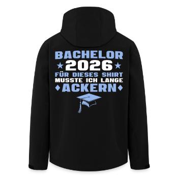 Examen de licence réussi Licence 2026 - Veste softshell homme en polyester recyclé Stanley/Stella - noir - Dos - AI Model Male 185 light (185cm)