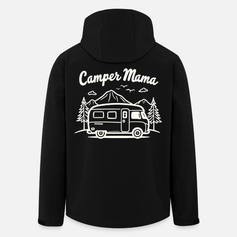 Camper Mom Adventure Mountains Camper - Men’s Recycled Softshell Jacket by Stanley/Stella - black