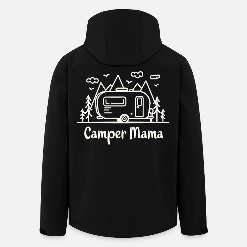 Camper Mom Adventure Mountains Camper - Men’s Recycled Softshell Jacket by Stanley/Stella - black