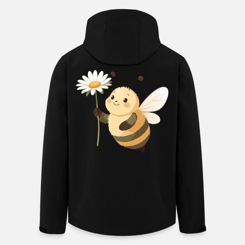 Flower Bee Happy Flower - Men’s Recycled Softshell Jacket by Stanley/Stella - black