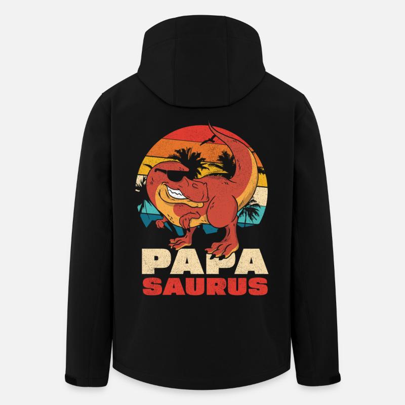 Papasaurus Retro Sunset - Veste softshell homme en polyester recyclé Stanley/Stella - noir