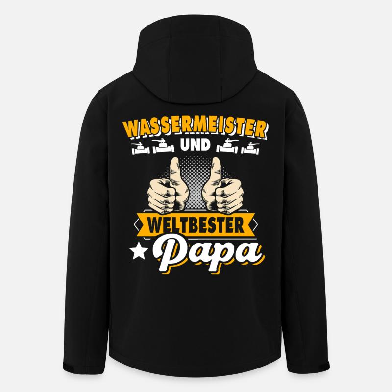 Papa Wassermeister - Recycelte Männer Softshell-Jacke von Stanley/Stella - Schwarz