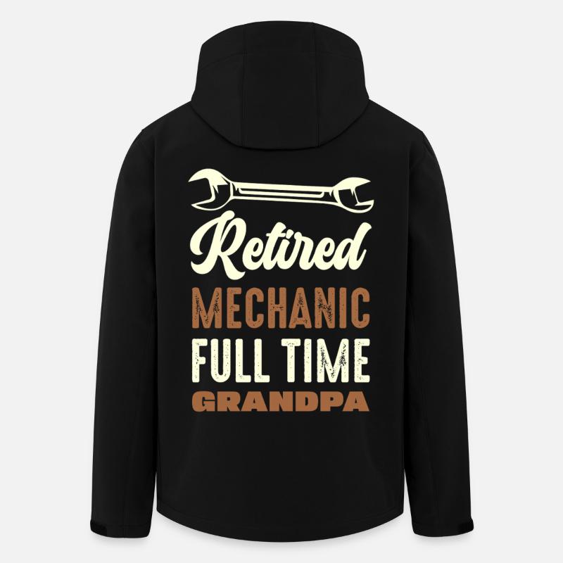 Retired Mechanic Grandpa - Recycelte Männer Softshell-Jacke von Stanley/Stella - Schwarz