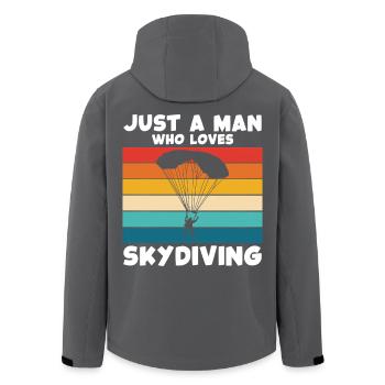 Skydiving Retro Rainbow - Men’s Recycled Softshell Jacket by Stanley/Stella - black - Back - AI Model Male 185 light (185cm)