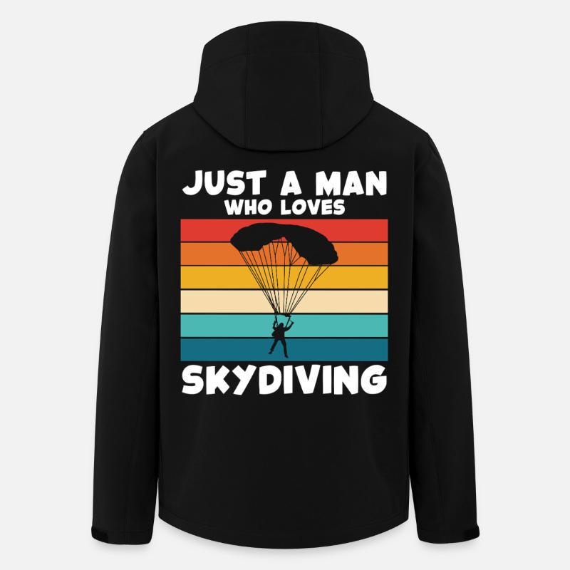 Parachutisme Arc-en-ciel rétro - Veste softshell homme en polyester recyclé Stanley/Stella - noir