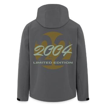 22e anniversaire 2004 cadeau pour hommes et femmes - Veste softshell homme en polyester recyclé Stanley/Stella - noir - Dos - AI Model Male 185 light (185cm)