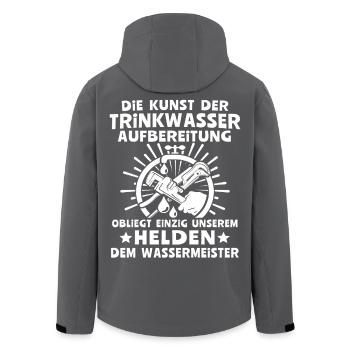 Water Master Water Supply Technician - Men’s Recycled Softshell Jacket by Stanley/Stella - black - Back - AI Model Male 185 light (185cm)