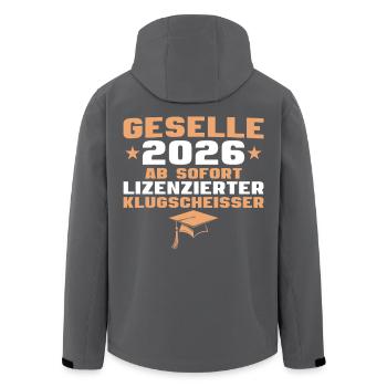 Examen de compagnon 2026 Apprentissage réussi - Veste softshell homme en polyester recyclé Stanley/Stella - noir - Dos - AI Model Male 185 light (185cm)