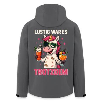 Chemise licorne chat, c’était drôle - Veste softshell homme en polyester recyclé Stanley/Stella - noir - Dos - AI Model Male 185 light (185cm)
