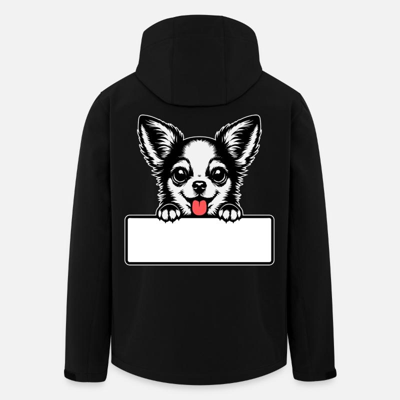 Chihuahua mit Namensschild - Recycelte Männer Softshell-Jacke von Stanley/Stella - Schwarz