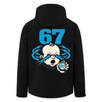 67 Six Seven - Gen Z - Men’s Recycled Softshell Jacket by Stanley/Stella - black - Back - AI Model Male 185 light (185cm)