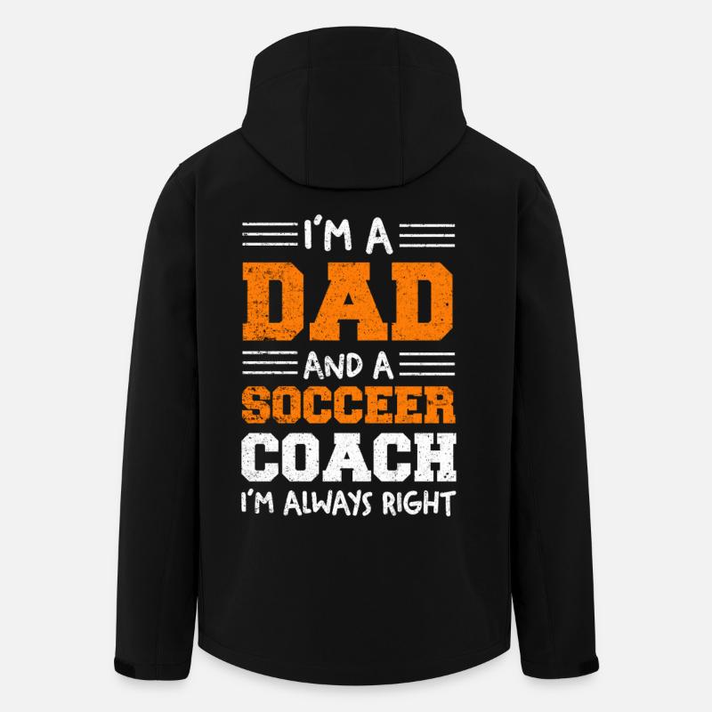 Ich bin Vater und Fußballcoach - Recycelte Männer Softshell-Jacke von Stanley/Stella - Schwarz