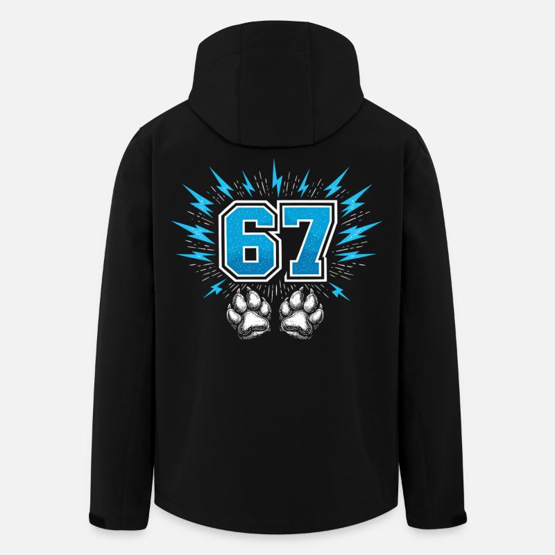 67 Six Seven Meme Lustig | Hundepfote - Stanley/Stella herre softshelljakke i genanvendt polyester - sort