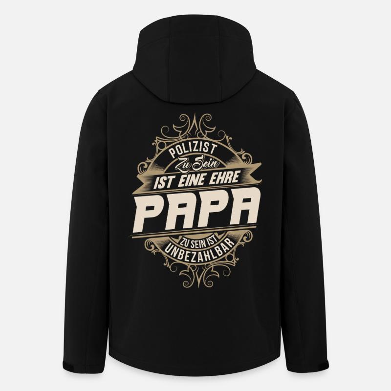 Polizist Papa - Recycelte Männer Softshell-Jacke von Stanley/Stella - Schwarz