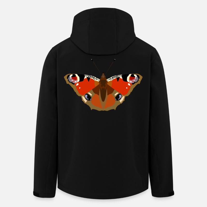 Schmetterlinge: Das Tagpfauenauge - Recycelte Männer Softshell-Jacke von Stanley/Stella - Schwarz