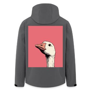 Judgmental Goose Illustration – Funny Animal Art D - Men’s Recycled Softshell Jacket by Stanley/Stella - black - Back - AI Model Male 185 light (185cm)