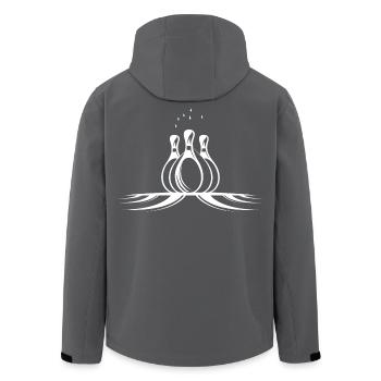 Bowling Pins Sketch - Men’s Recycled Softshell Jacket by Stanley/Stella - black - Back - AI Model Male 185 light (185cm)