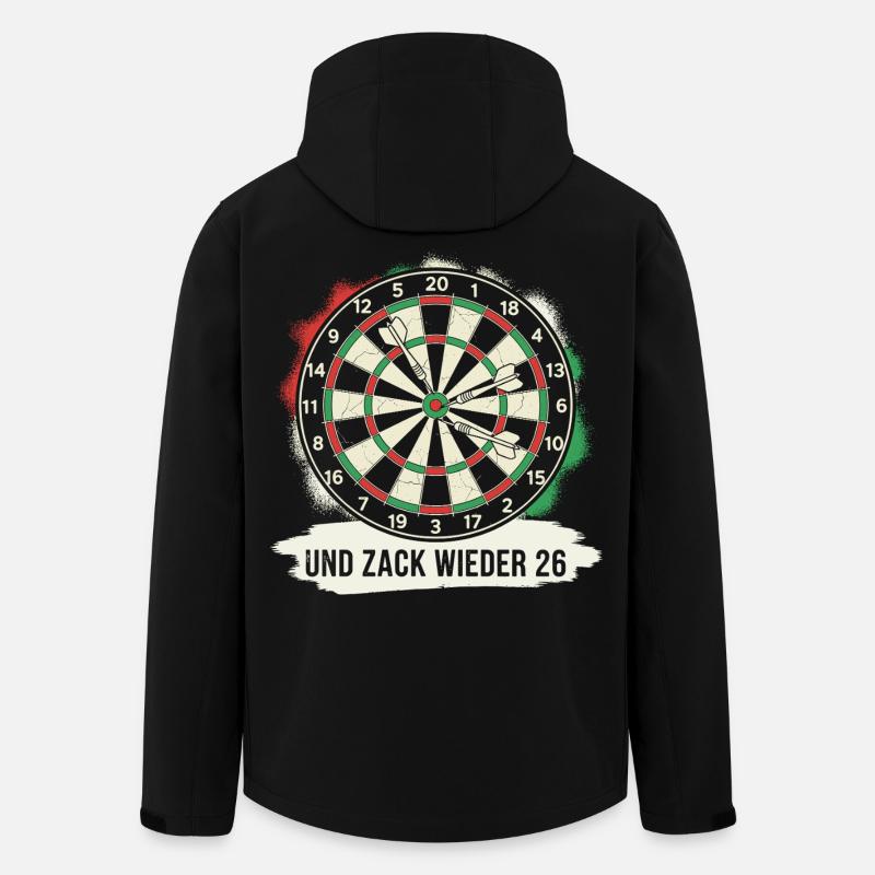 Dart Zack wieder 26 Darts Spruch Lustig Geschenk - Recycelte Männer Softshell-Jacke von Stanley/Stella - Schwarz
