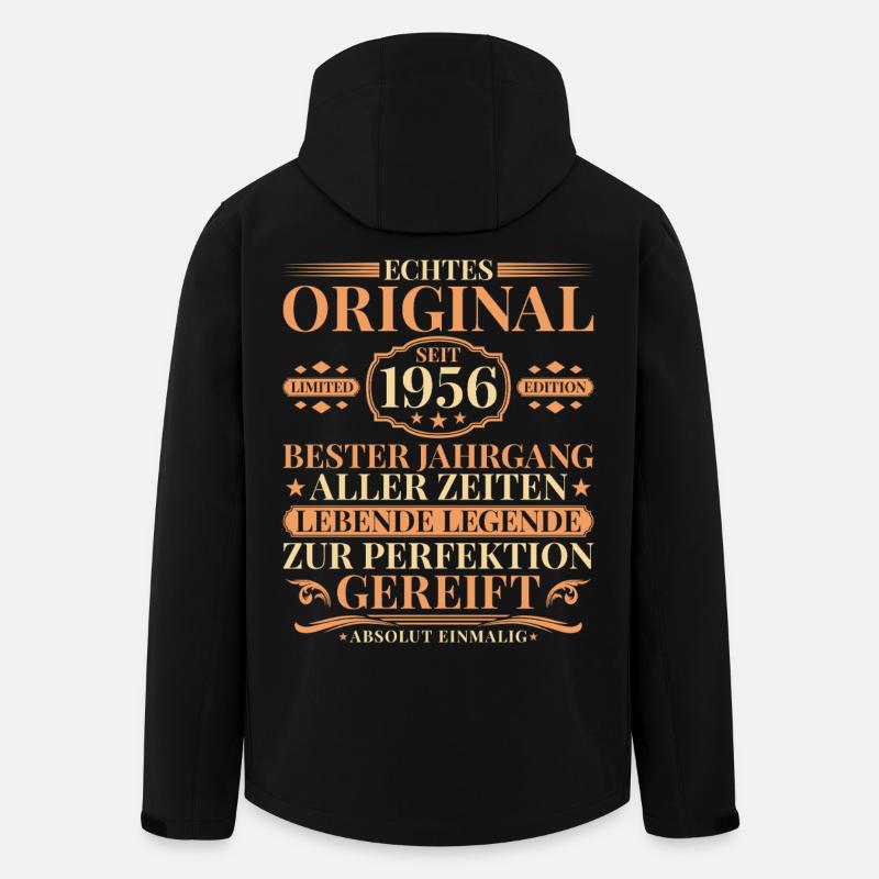 Millésime d’anniversaire 1956 Née - Veste softshell homme en polyester recyclé Stanley/Stella - noir