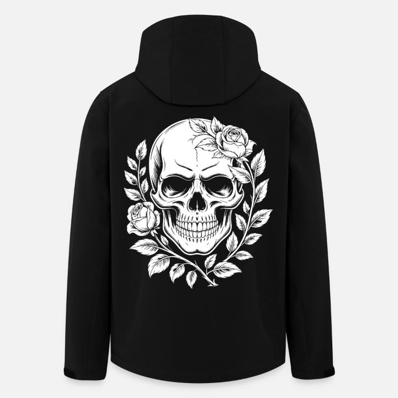 Schädel mit Blumenkranz - Recycelte Männer Softshell-Jacke von Stanley/Stella - Schwarz