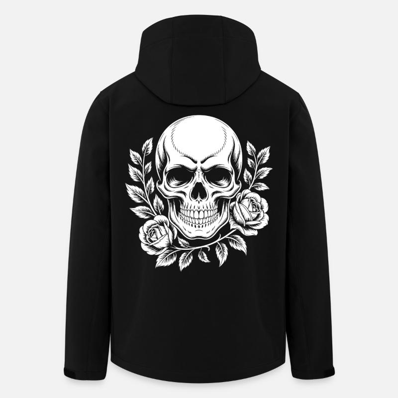 Schädel mit Blumenkranz - Recycelte Männer Softshell-Jacke von Stanley/Stella - Schwarz