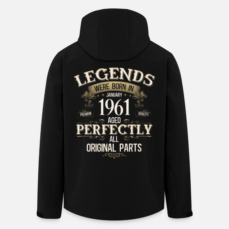 65th Birthday Legend January 1961 - Men’s Recycled Softshell Jacket by Stanley/Stella - black