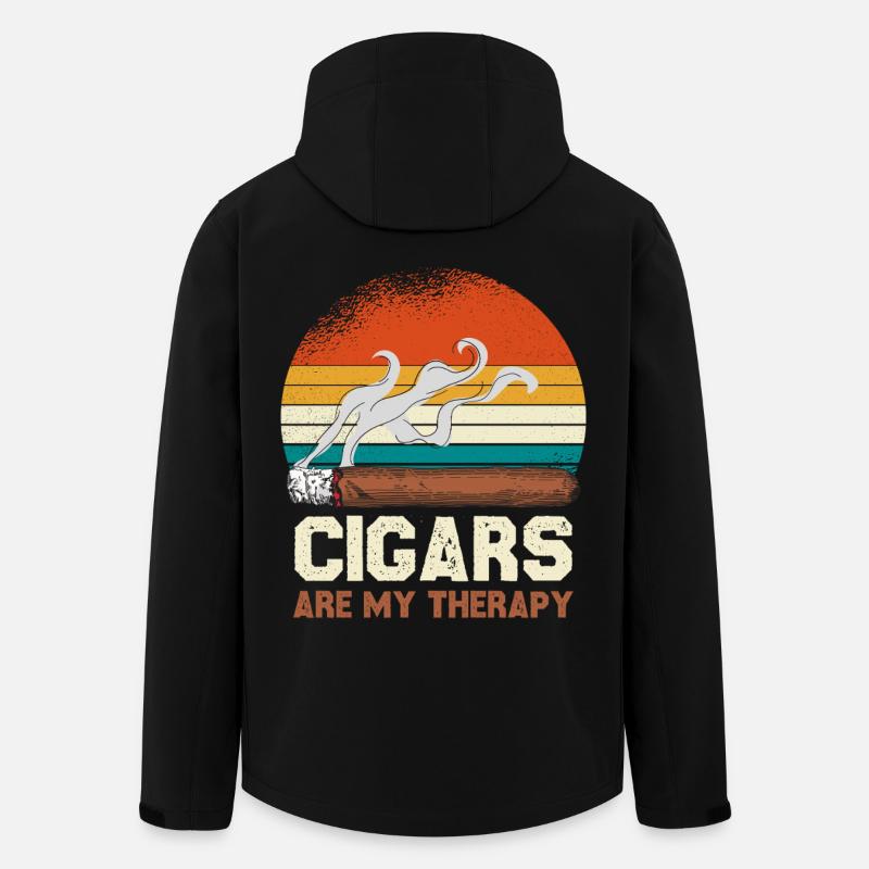 Zigarren Therapie Retro Sunset - Recycelte Männer Softshell-Jacke von Stanley/Stella - Schwarz
