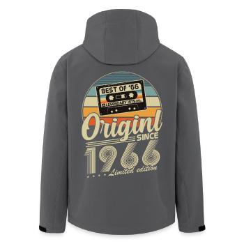 Original 1966 Vintage Vintage Anniversaire Rétro - Veste softshell homme en polyester recyclé Stanley/Stella - noir - Dos - AI Model Male 185 light (185cm)